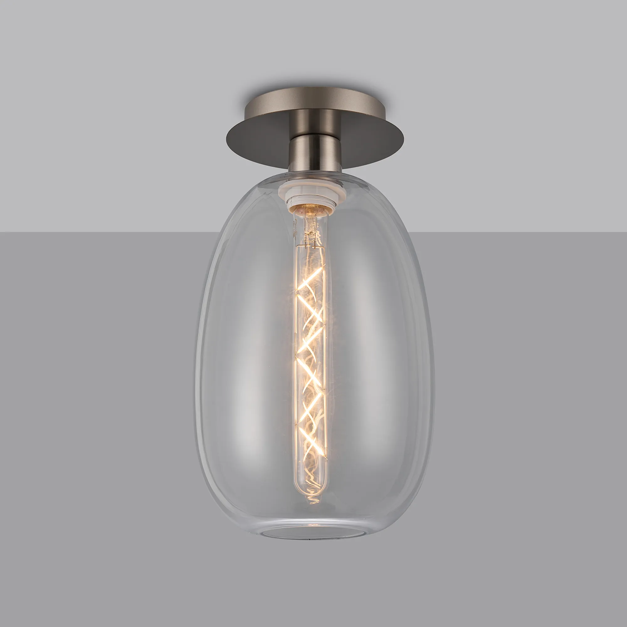 Lori Satin Nickel Ceiling Lights Deco Flush Fittings